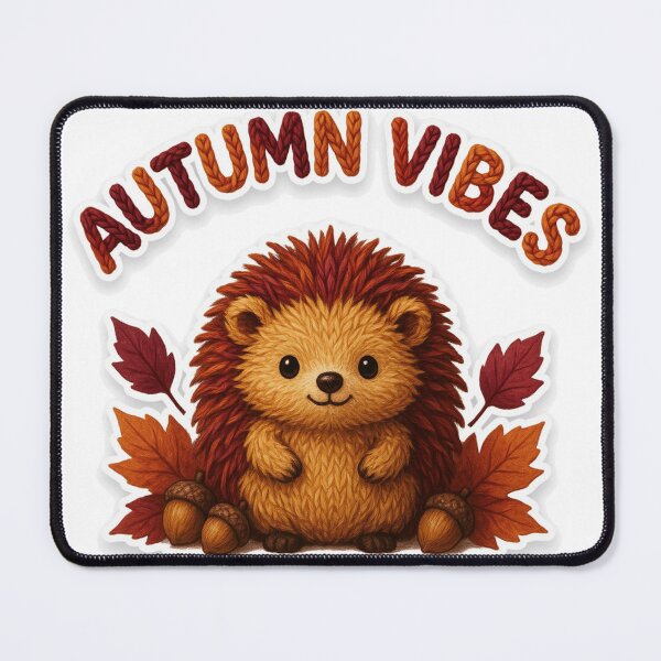 Item preview, Autumn Vibes Cute Knitted Hedgehog Sticker | Crochet Style Fall Design designed and sold by larbimalki.