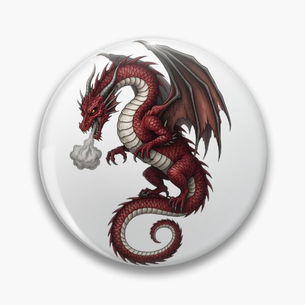 Item preview, Crimson Smoke Dragon Illustration | Red Mythical Dragon Fantasy Art designed and sold by DragonSerpent Ink.