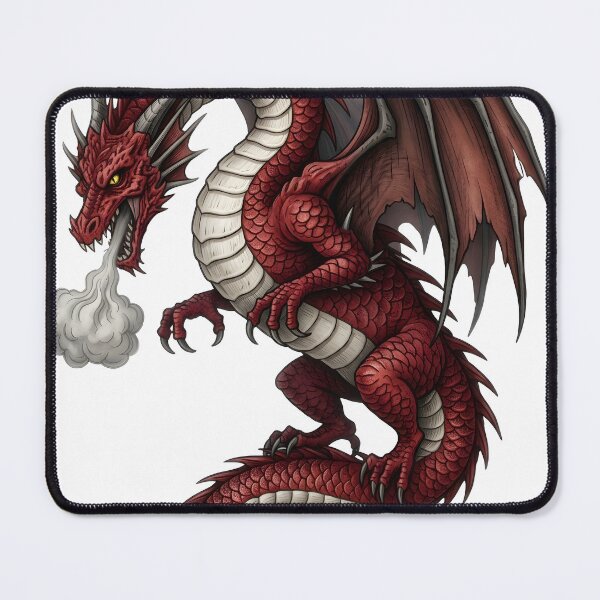 Item preview, Crimson Smoke Dragon Illustration | Red Mythical Dragon Fantasy Art designed and sold by DragonSerpent Ink.