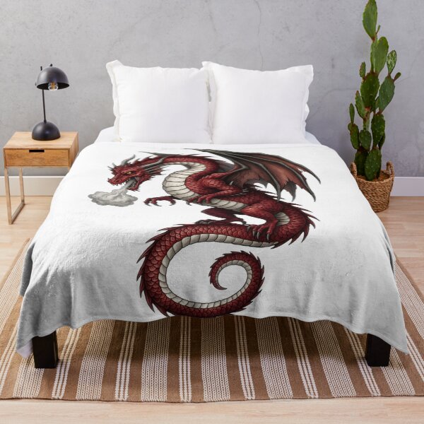 Item preview, Crimson Smoke Dragon Illustration | Red Mythical Dragon Fantasy Art designed and sold by DragonSerpent Ink.