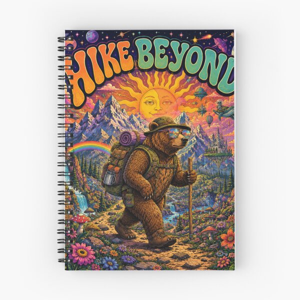 Item preview, Hike Beyond Psychedelic Bear Cosmic Poste  designed and sold by Skyrocketz.