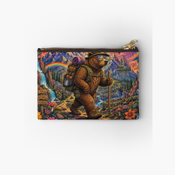 Aperçu de l'œuvre Randonnée au-delà du poste cosmique de l'ours psychédélique créée et vendue par Skyrocketz.