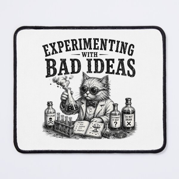 Item preview, Experimenting With Bad Ideas Funny Chemist Cat designed and sold by MotionBanana Art.