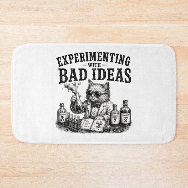 Item preview, Experimenting With Bad Ideas Funny Chemist Cat designed and sold by MotionBanana Art.