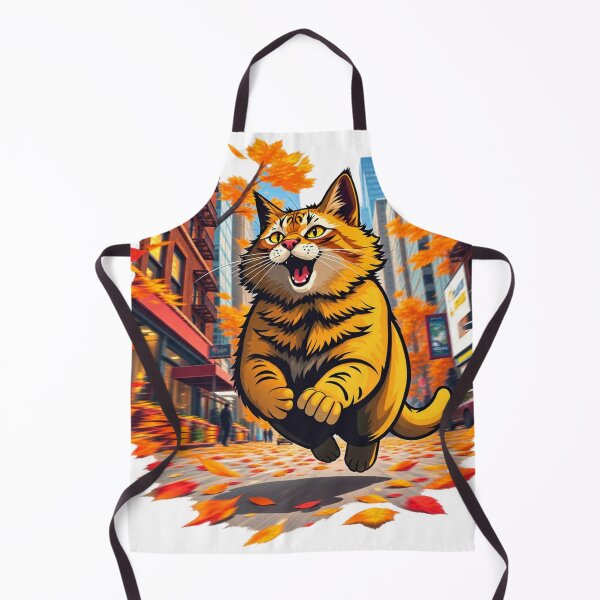 Item preview, Funny Autumn Cat Running Through the City designed and sold by LavIsInTheAir.