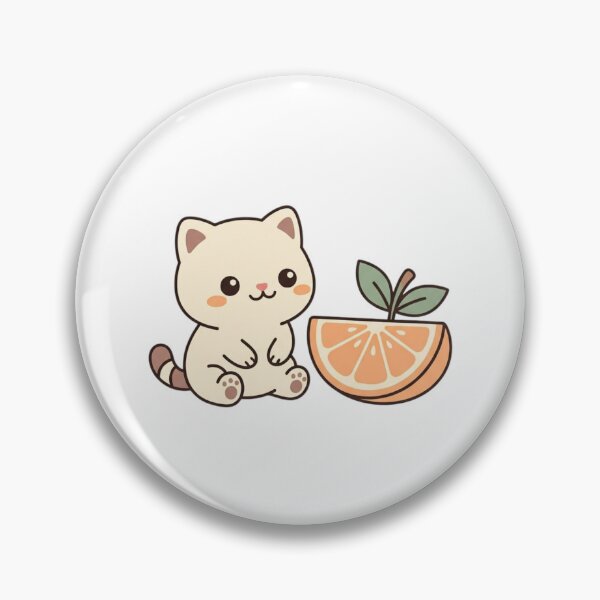Item preview, Cute Kawaii Kitten Sitting by Orange Slice designed and sold by ajamzbox.