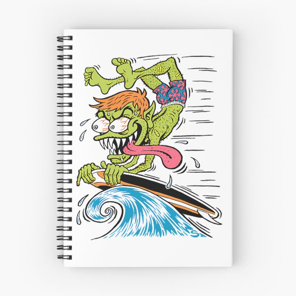 Item preview, Green Monster Creature Riding Surfboard On Blue Wave designed and sold by 奥森 孔.