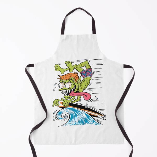 Item preview, Green Monster Creature Riding Surfboard On Blue Wave designed and sold by 奥森 孔.