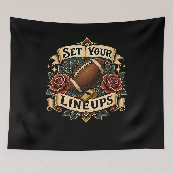 Item preview, Set Your Lineups Fantasy Football Tattoo Art designed and sold by snowry.