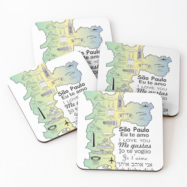Item preview, Sao Paulo Map - I Love You in Seven Languages Eu Te Amo Je Taime Multilingual Brazil designed and sold by Sampa In Focus.