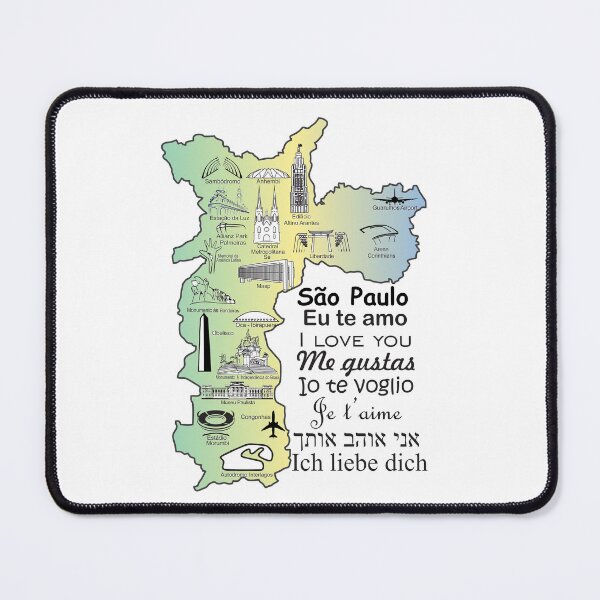 Item preview, Sao Paulo Map - I Love You in Seven Languages Eu Te Amo Je Taime Multilingual Brazil designed and sold by Sampa In Focus.