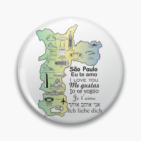 Item preview, Sao Paulo Map - I Love You in Seven Languages Eu Te Amo Je Taime Multilingual Brazil designed and sold by Sampa In Focus.