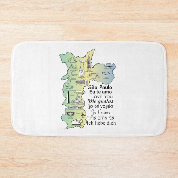 Item preview, Sao Paulo Map - I Love You in Seven Languages Eu Te Amo Je Taime Multilingual Brazil designed and sold by Sampa In Focus.