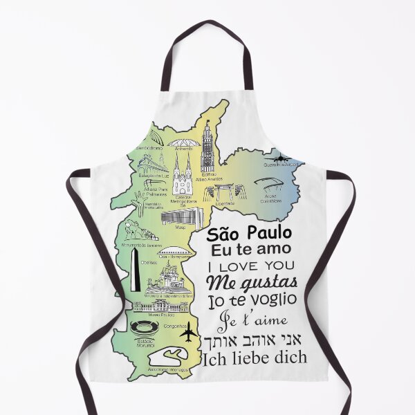 Item preview, Sao Paulo Map - I Love You in Seven Languages Eu Te Amo Je Taime Multilingual Brazil designed and sold by City Tour Collection.