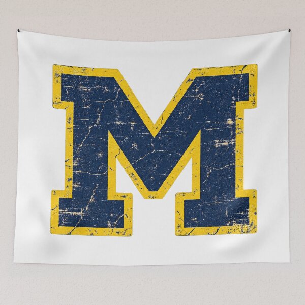 Item preview, Michigan Wolverines Block M Vintage Distressed College Logo designed and sold by TM DESIGNS AND MORE.
