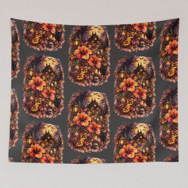 Item preview, Autumn Night Hibiscus | Dark Fall Botanical Art | Halloween Floral Illustration designed and sold by IamNolmo.