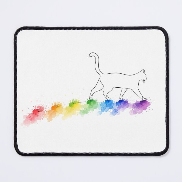 Item preview, Minimalist Art Cat Rainbow Watercolor Paw Trail T-shirt gift designed and sold by cozydrops.