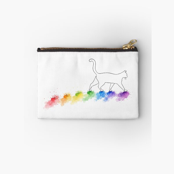 Item preview, Minimalist Art Cat Rainbow Watercolor Paw Trail T-shirt gift designed and sold by cozydrops.