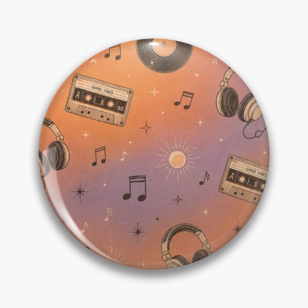 Item preview, Retro Lo-Fi Music & Sunset Headphones - Flat Print Sheet Template designed and sold by Saniyamirza07.