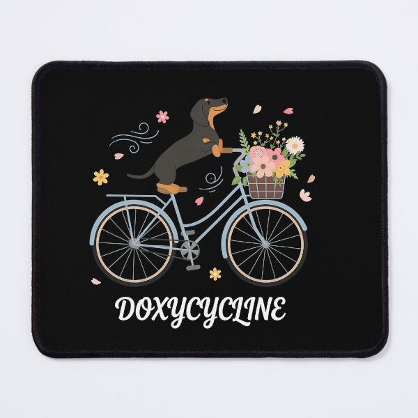 Item preview, Dachshund Dog Riding Bicycle Pun designed and sold by NosuriHanArt.