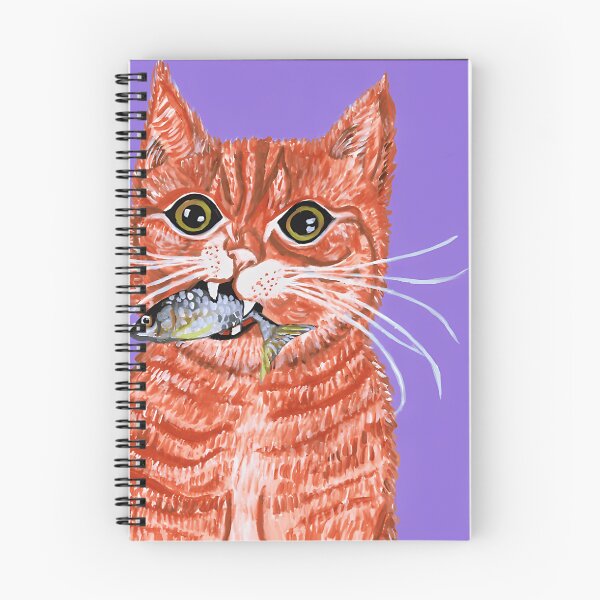 Item preview, Orange Cat with Fish in Mouth designed and sold by RetroArtCanvas.