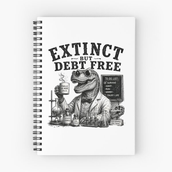 Item preview, Extinct But Debt Free Funny T-Rex Scientist designed and sold by MotionBanana Art.