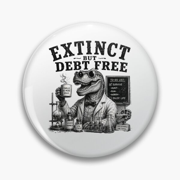 Item preview, Extinct But Debt Free Funny T-Rex Scientist designed and sold by MotionBanana Art.