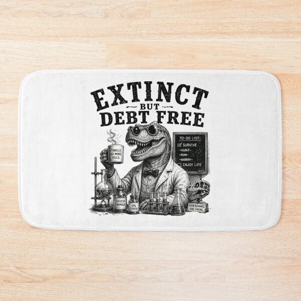 Item preview, Extinct But Debt Free Funny T-Rex Scientist designed and sold by MotionBanana Art.