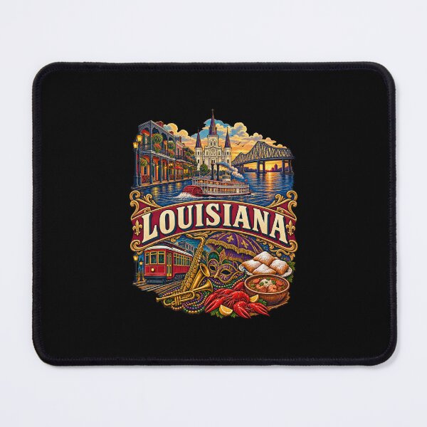 Item preview, Vintage Louisiana Tattoo Style Jazz Riverfront Illustration Graphic designed and sold by CG Studio.
