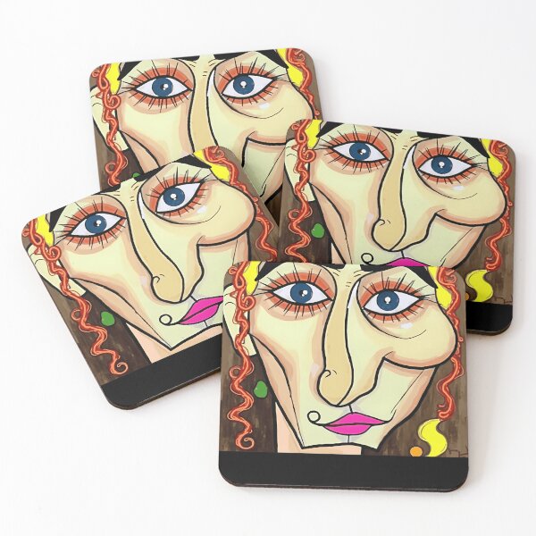 Item preview, Bold Abstract Portrait with Red Curls designed and sold by CyberAngela.