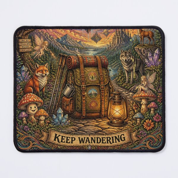 Item preview, Higher Vibes Keep Wandering Psychedelic Backpack Poster designed and sold by Skyrocketz.