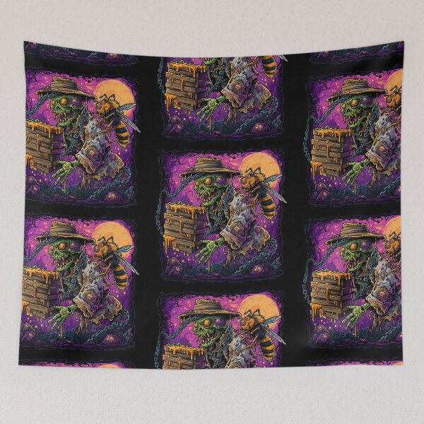 Item preview, Zombie Beekeeper & Giant Hornet Dark Fantasy T-Shirt designed and sold by TOCOCLAWS.