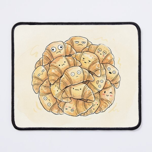 Item preview, Cute Croissants Pile Kawaii French Bakery Illustration designed and sold by DuckOddity.
