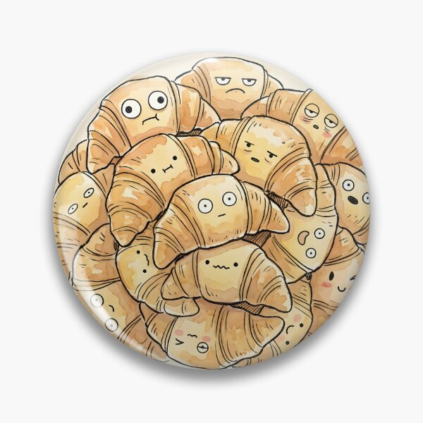 Item preview, Cute Croissants Pile Kawaii French Bakery Illustration designed and sold by DuckOddity.