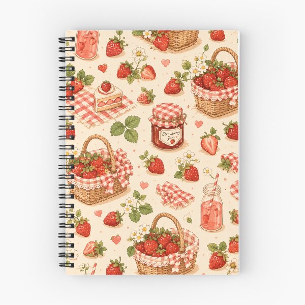 Item preview, Strawberry Picnic Cottagecore Summer Picnic Pattern designed and sold by RJACreative.