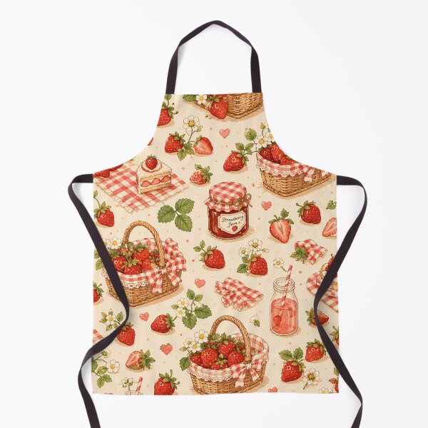 Item preview, Strawberry Picnic Cottagecore Summer Picnic Pattern designed and sold by RJACreative.