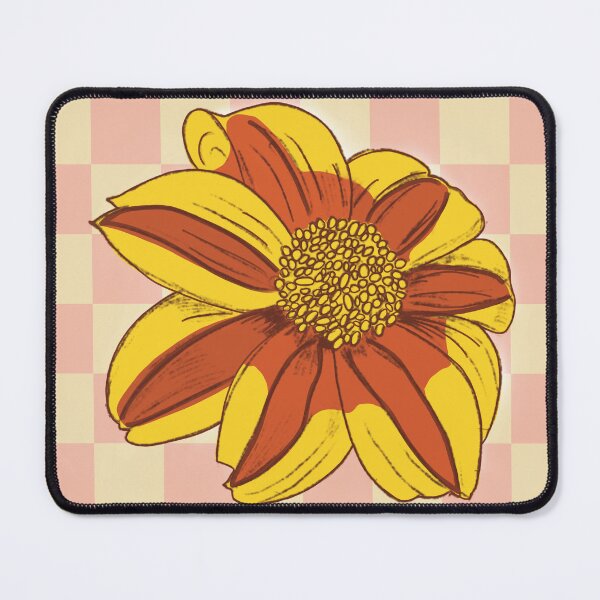 Item preview, Bold Dahlia Flower on Checkered Print designed and sold by virabloom.