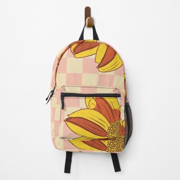 Item preview, Bold Dahlia Flower on Checkered Print designed and sold by virabloom.