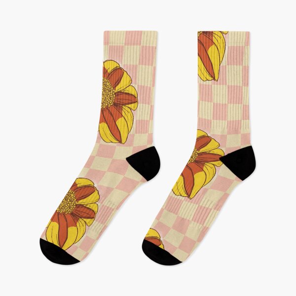 Item preview, Bold Dahlia Flower on Checkered Print designed and sold by virabloom.
