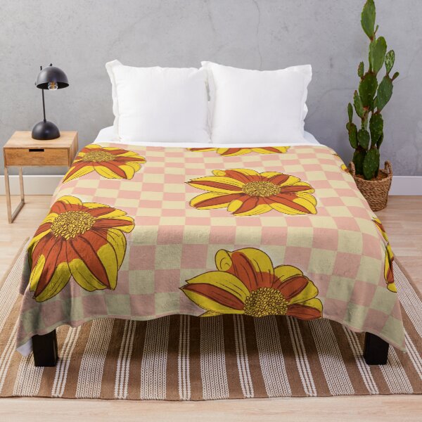 Item preview, Bold Dahlia Flower on Checkered Print designed and sold by virabloom.