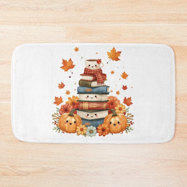 Item preview, Cute Kawaii Autumn Stack Of Books With Coffee Cup And Pumpkins Design designed and sold by VibranPalette.