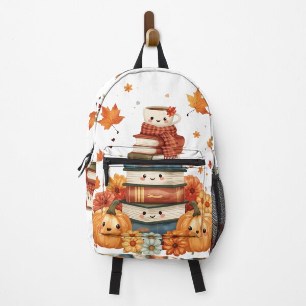 Item preview, Cute Kawaii Autumn Stack Of Books With Coffee Cup And Pumpkins Design designed and sold by VibranPalette.