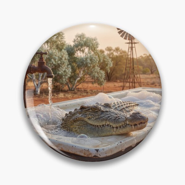 Item preview, Saltwater Crocodile Takes a Bath in the Outback designed and sold by Tridentulus.