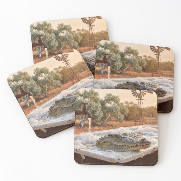 Item preview, Saltwater Crocodile Takes a Bath in the Outback designed and sold by Tridentulus.