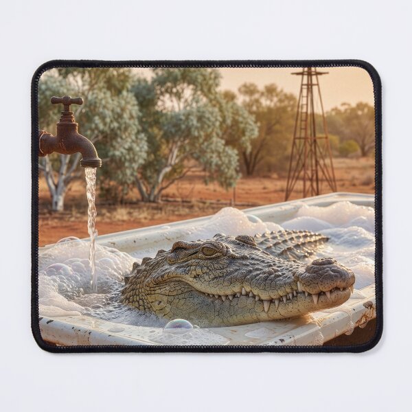 Item preview, Saltwater Crocodile Takes a Bath in the Outback designed and sold by Tridentulus.