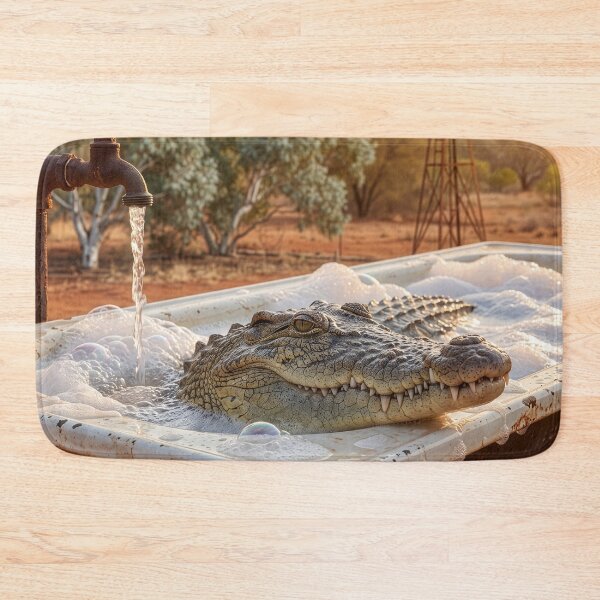 Item preview, Saltwater Crocodile Takes a Bath in the Outback designed and sold by Tridentulus.