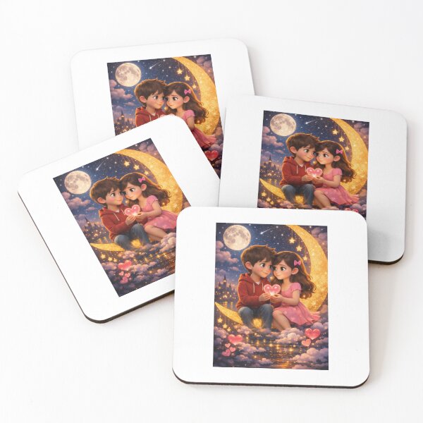 Item preview, “Pareja romántica en la luna – Arte 3D estilo Pixar” designed and sold by yuliettestore.