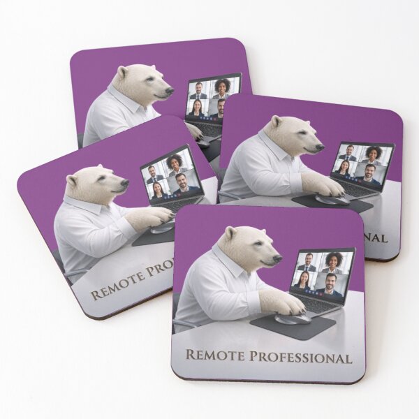 Item preview, Corporate Polar Bear Working Remotely designed and sold by Northern Glow Art.