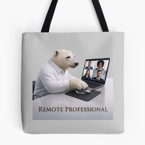 Item preview, Corporate Polar Bear Working Remotely designed and sold by Northern Glow Art.