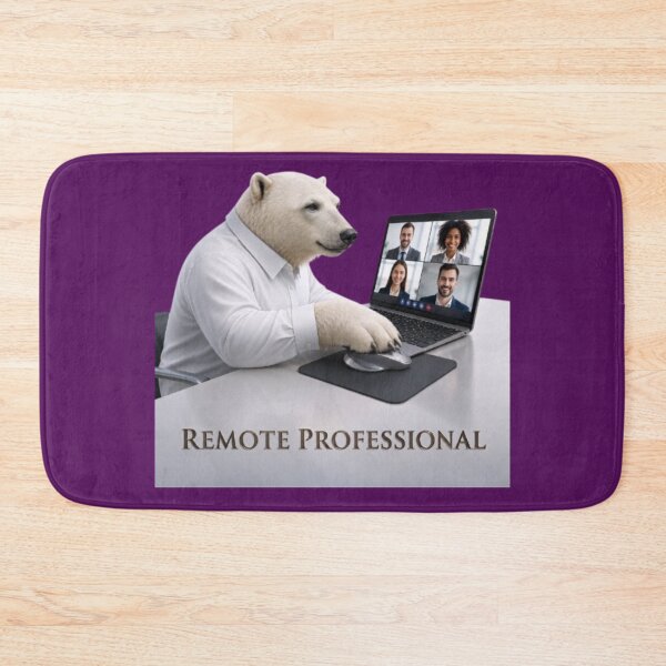 Item preview, Corporate Polar Bear Working Remotely designed and sold by Northern Glow Art.